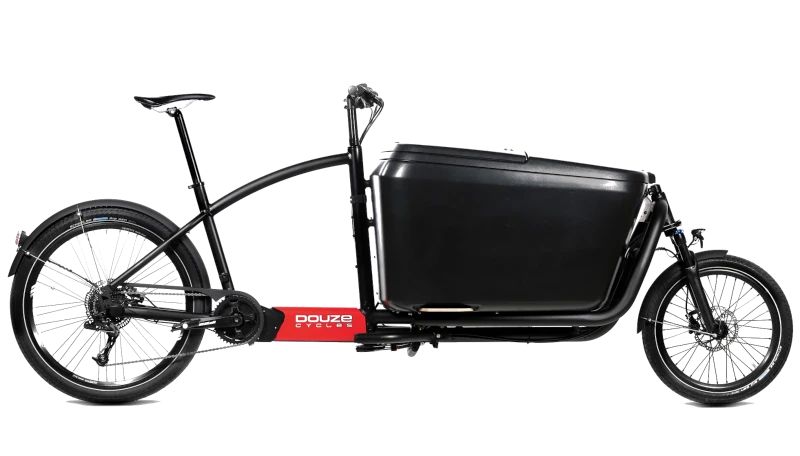 Un cargo bipoteur Douze Cycles G4 noir vue de profil.