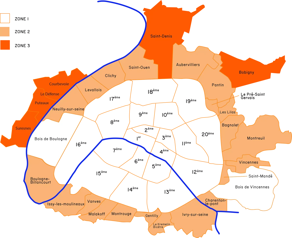 La carte des zones de livraisons
